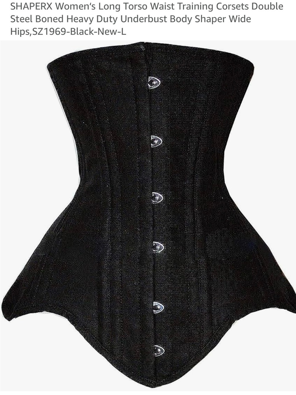 Women's Black Underbust Waist Training Corset